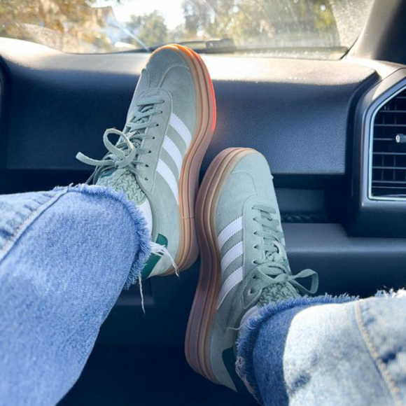Adidas Adidas Gazelle Bold Silver Green - SneakerMood 