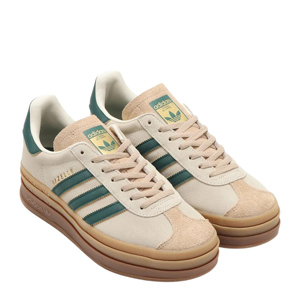 Adidas Adidas Gazelle Bold Cream White Collegiate Green - SneakerMood 