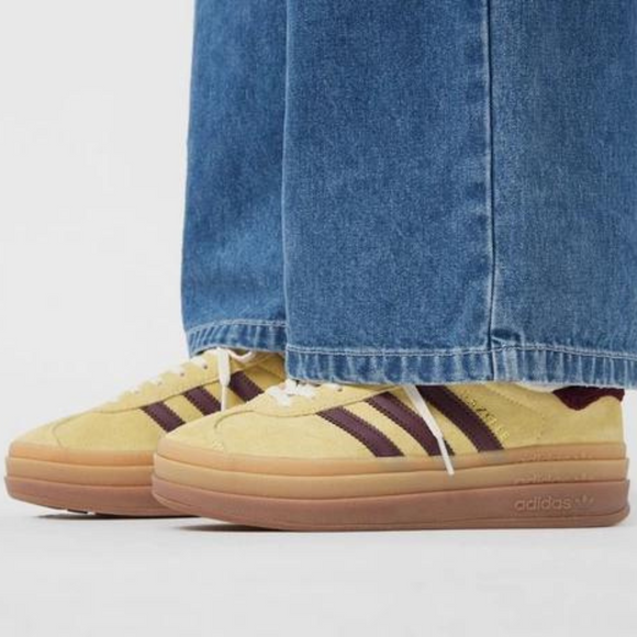 Adidas adidas Gazelle Bold Yellow/Maroon - SneakerMood 