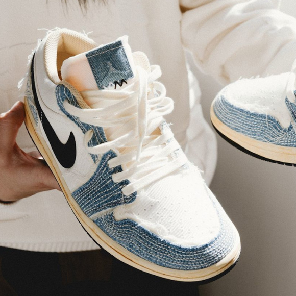 Nike Air Jordan 1 Low 'Sashiko Denim' - SneakerMood 