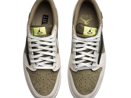 Nike Travis Scott x Air Jordan 1 Low Golf 'Neutral Olive' - SneakerMood 