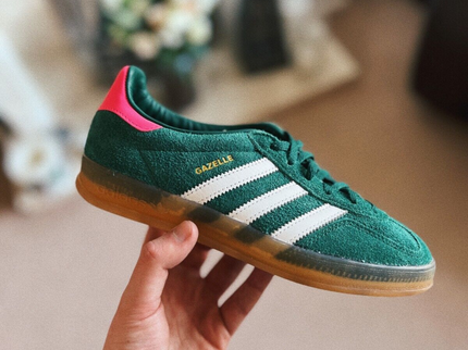 Adidas Adidas Gazelle Indoor Collegiate Green Lucid Pink - SneakerMood 
